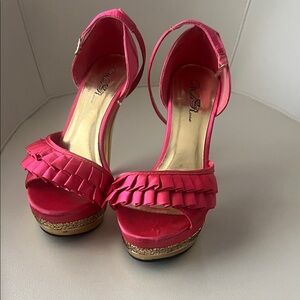 Wild Rose Pink Ruffle Heels size 9.5 used only one time